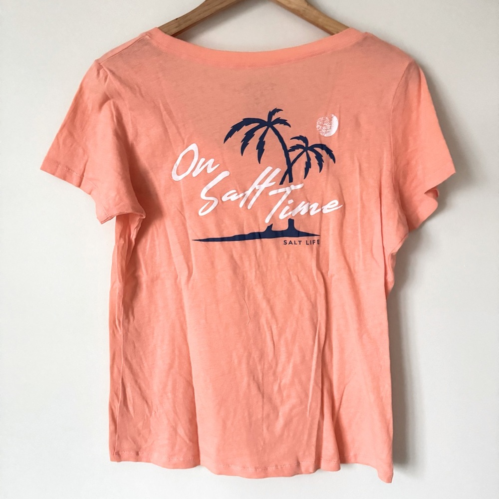 🟢 5/$25 Salt Life | On Salt Time Cotton Tee Shirt | Size L